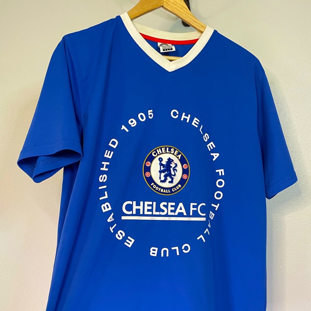 Rhinox Chelsea FC Soccer Futbol Club Blue Short Sleeve T-Shirt sz S